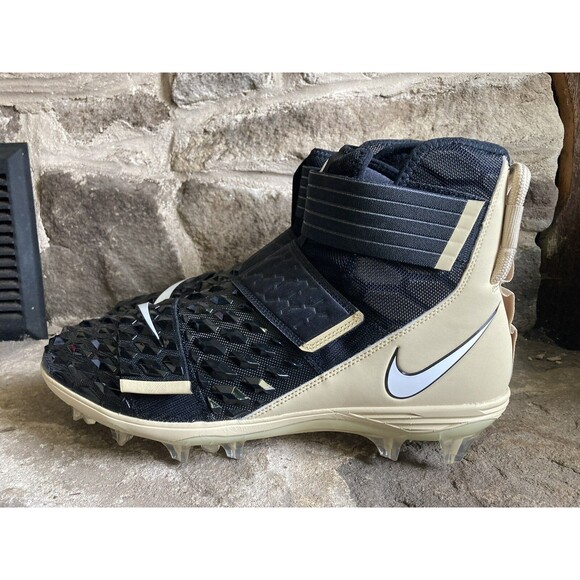 Nike Force Savage Elite 2 Gold Black Size 14 Football Linemen Cleats BV3962-011